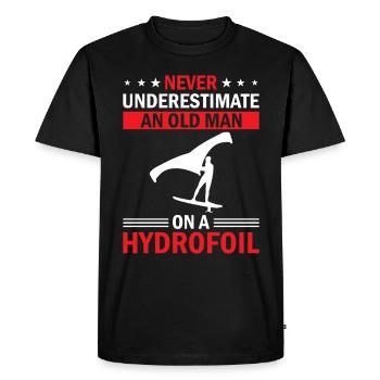 Ne sous-estimez jamais un vieil homme sur un hydroptère - wi - T-shirt Premium bio Homme - noir - Devant - Nico (187cm)