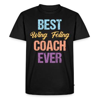 Meilleur entraîneur de Wing Foling de tous les temps - Wingfoil Surfer - T-shirt Premium bio Homme - noir - Devant - Nico (187cm)