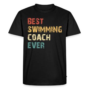 Meilleur entraîneur de natation de tous les temps - Professeur de piscine de sports nautiques - T-shirt Premium bio Homme - noir - Devant - Nico (187cm)