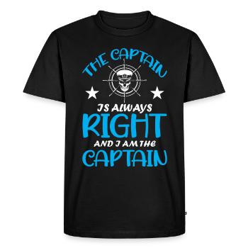 Le capitaine a toujours raison et je suis le capitaine - T-shirt Premium bio Homme - noir - Devant - Nico (187cm)