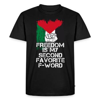 Palestine Tshirt Hommes Enfants Femmes Palestine - T-shirt Premium bio Homme - noir - Devant - Nico (187cm)