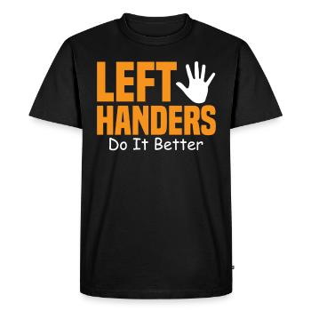 Gauchers gauchers le font mieux - Gaucher - T-shirt Premium bio Homme - noir - Devant - Nico (187cm)