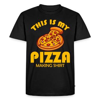 Faire de la pizza C’est ma pizza faire - T-shirt Premium bio Homme - noir - Devant - Nico (187cm)