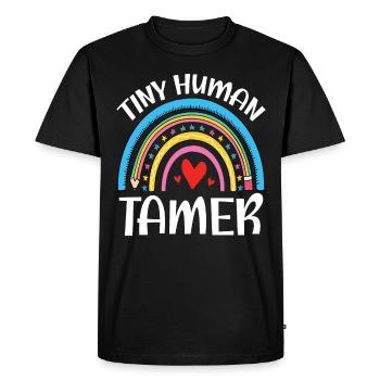 Teacher Tiny Human Tamer - Men's Premium Organic T-Shirt - black - Front - Nico (187cm)
