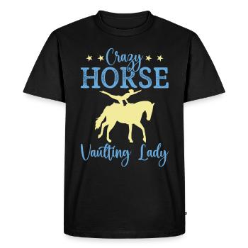 Crazy Horse Vaulting Lady Équitation - T-shirt Premium bio Homme - noir - Devant - Nico (187cm)