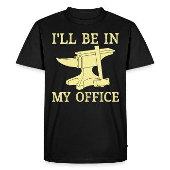 Forgeron Ironsmith Je serai dans mon bureau - T-shirt Premium bio Homme - noir - Devant - Nico (187cm)