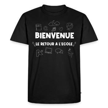 bienvenue Le retour à l'école - T-shirt Premium bio Homme - noir - Devant - Nico (187cm)