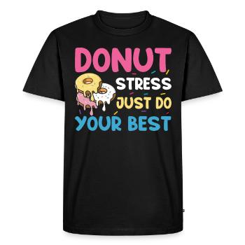 Test Day Kids - Donut Stress Faites de votre mieux - T-shirt Premium bio Homme - noir - Devant - Nico (187cm)