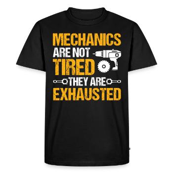 Garage de voitures mécaniques - Les mécaniciens ne sont pas fatigués - T-shirt Premium bio Homme - noir - Devant - Nico (187cm)