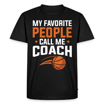 Basketball - Mes gens préférés appellent l’entraîneur - T-shirt Premium bio Homme - noir - Devant - Nico (187cm)