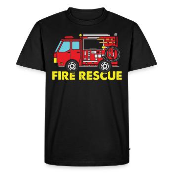 Pompier - Sauvetage incendie - T-shirt Premium bio Homme - noir - Devant - Nico (187cm)