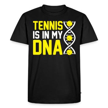 Dicton joueur de tennis - Le tennis est dans mon ADN - T-shirt Premium bio Homme - noir - Devant - Nico (187cm)