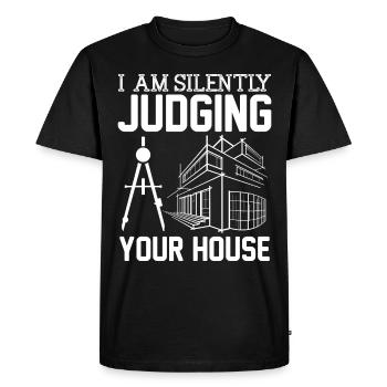 Architecte - Je juge silencieusement votre maison - T-shirt Premium bio Homme - noir - Devant - Nico (187cm)
