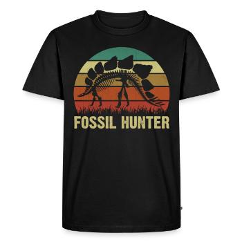 Archaeology Saying - Fossil Hunter - Men's Premium Organic T-Shirt - black - Front - Nico (187cm)