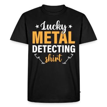 Pêche à la saleté - Lucky Metal-Detection - T-shirt Premium bio Homme - noir - Devant - Nico (187cm)