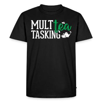 Tea Lover - Multea Tasking - Men's Premium Organic T-Shirt - black - Front - Nico (187cm)