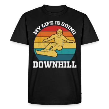 Snowboarder - Ma vie descend - Winter S - T-shirt Premium bio Homme - noir - Devant - Nico (187cm)