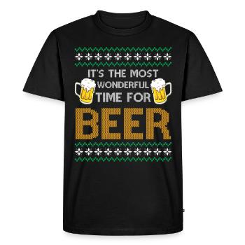 Dicton de Noël - C’est le moment le plus merveilleux pour un - T-shirt Premium bio Homme - noir - Devant - Nico (187cm)