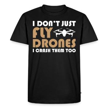 Pilote de drone Je ne fais pas que piloter des drones, je les écrase t - T-shirt Premium bio Homme - noir - Devant - Nico (187cm)