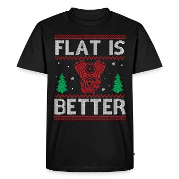 Engine Car Tuning Ugly Christmas - Flat Is Better - Men's Premium Organic T-Shirt - black - Front - Nico (187cm)