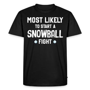 Snowball Fight - Le plus susceptible de déclencher une boule de neige F - T-shirt Premium bio Homme - noir - Devant - Nico (187cm)