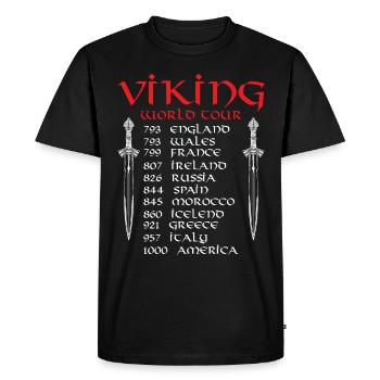 Viking World Tour - Men's Premium Organic T-Shirt - black - Front - Nico (187cm)