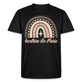 Cadeau Secrétaire De Mairie. secrétaire de mairie. - T-shirt Premium bio Homme - noir - Devant - Nico (187cm)