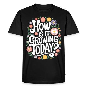 Jardinage Dire jardinage Jardinage Jardinage Fleurs - T-shirt Premium bio Homme - noir - Devant - Nico (187cm)