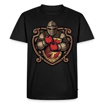 Knight Boxer MMA Logo - Men's Premium Organic T-Shirt - black - Front - Nico (187cm)