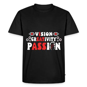 Vision Créativité Passion - T-shirt Premium bio Homme - noir - Devant - Nico (187cm)