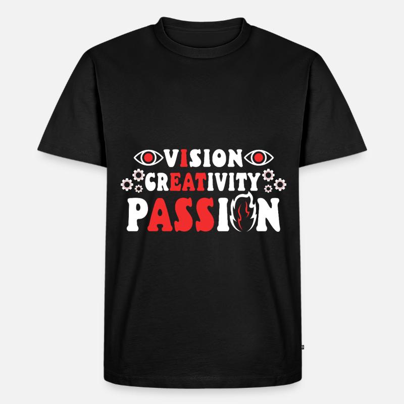 Vision Creativity Passion - Männer Premium Bio T-Shirt - Schwarz