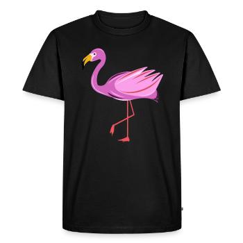 Chemise d'oiseau rose douce d'amour de flamant rose - T-shirt Premium bio Homme - noir - Devant - Nico (187cm)