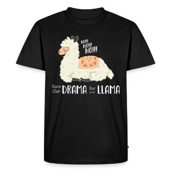 Save the Drama for you Llama White - Men's Premium Organic T-Shirt - black - Front - Nico (187cm)