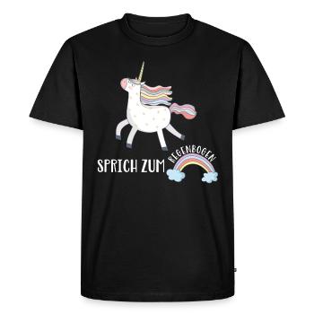 Sprich Regenbogen Einhorn Comic Unicorn Cool Shirt - Männer Premium Bio T-Shirt - Schwarz - Vorne - Nico (187cm)