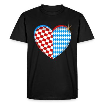Coeur bavarois croate Croatie Coeur de Bavière - T-shirt Premium bio Homme - noir - Devant - Nico (187cm)