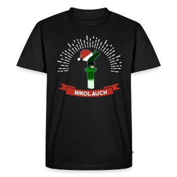 Nikolauch Leek Funny Training Shirt Gift - Men's Premium Organic T-Shirt - black - Front - Nico (187cm)