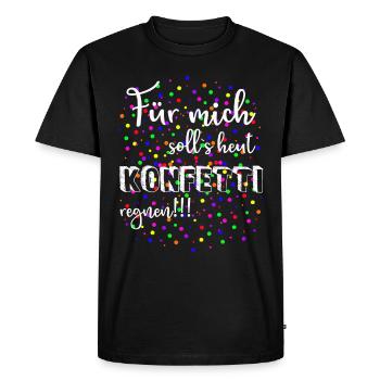 COOL FOR ME DEVRAIT AUJOURD'HUI CARNAVAL DE LA PLUIE KONFETTI - T-shirt Premium bio Homme - noir - Devant - Nico (187cm)