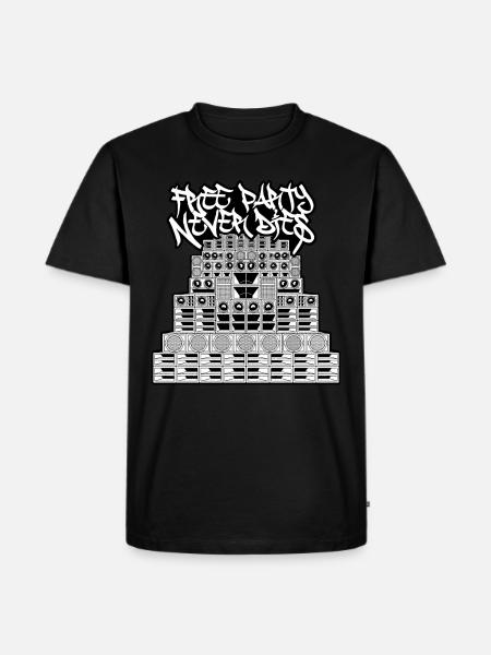 Free Party Never Dies - Men's Premium Organic T-Shirt - black