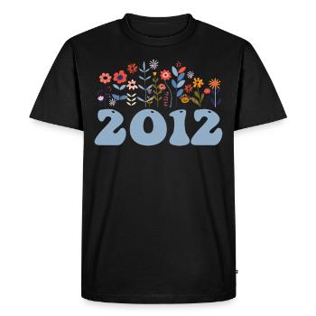 2012 Floral Pattern 2012 Floral Theme Flowers 2012 - Men's Premium Organic T-Shirt - black - Front - Nico (187cm)