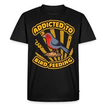 Accro à l’alimentation des oiseaux - T-shirt Premium bio Homme - noir - Devant - Nico (187cm)