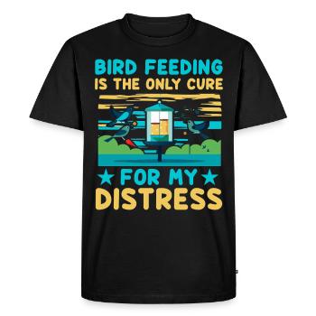 Nourrir les oiseaux est le seul remède à ma détresse - T-shirt Premium bio Homme - noir - Devant - Nico (187cm)