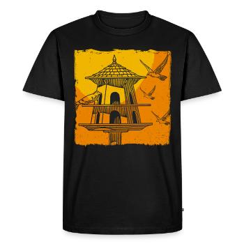 alimentation des oiseaux - T-shirt Premium bio Homme - noir - Devant - Nico (187cm)