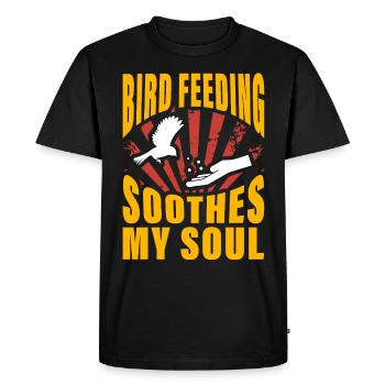 Nourrir les oiseaux apaise mon âme - T-shirt Premium bio Homme - noir - Devant - Nico (187cm)
