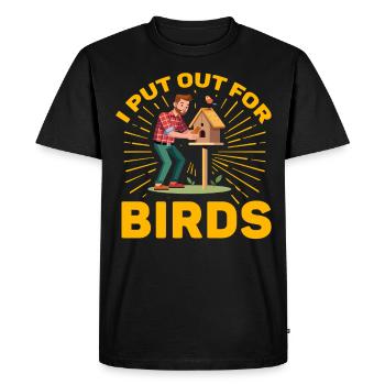 Je sors pour les oiseaux - T-shirt Premium bio Homme - noir - Devant - Nico (187cm)