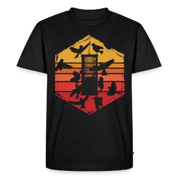alimentation des oiseaux - T-shirt Premium bio Homme - noir - Devant - Nico (187cm)