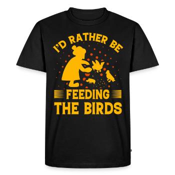 Je préférerais nourrir les oiseaux - T-shirt Premium bio Homme - noir - Devant - Nico (187cm)