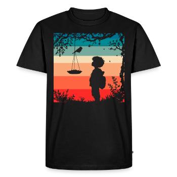 alimentation des oiseaux - T-shirt Premium bio Homme - noir - Devant - Nico (187cm)