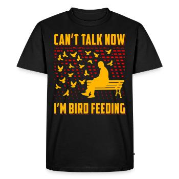 Je ne peux pas parler maintenant, je nourris les oiseaux - T-shirt Premium bio Homme - noir - Devant - Nico (187cm)