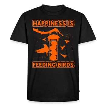 Le bonheur, c’est de nourrir les oiseaux - T-shirt Premium bio Homme - noir - Devant - Nico (187cm)