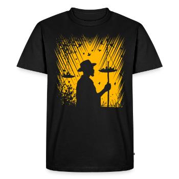 Nourrir les oiseaux - T-shirt Premium bio Homme - noir - Devant - Nico (187cm)